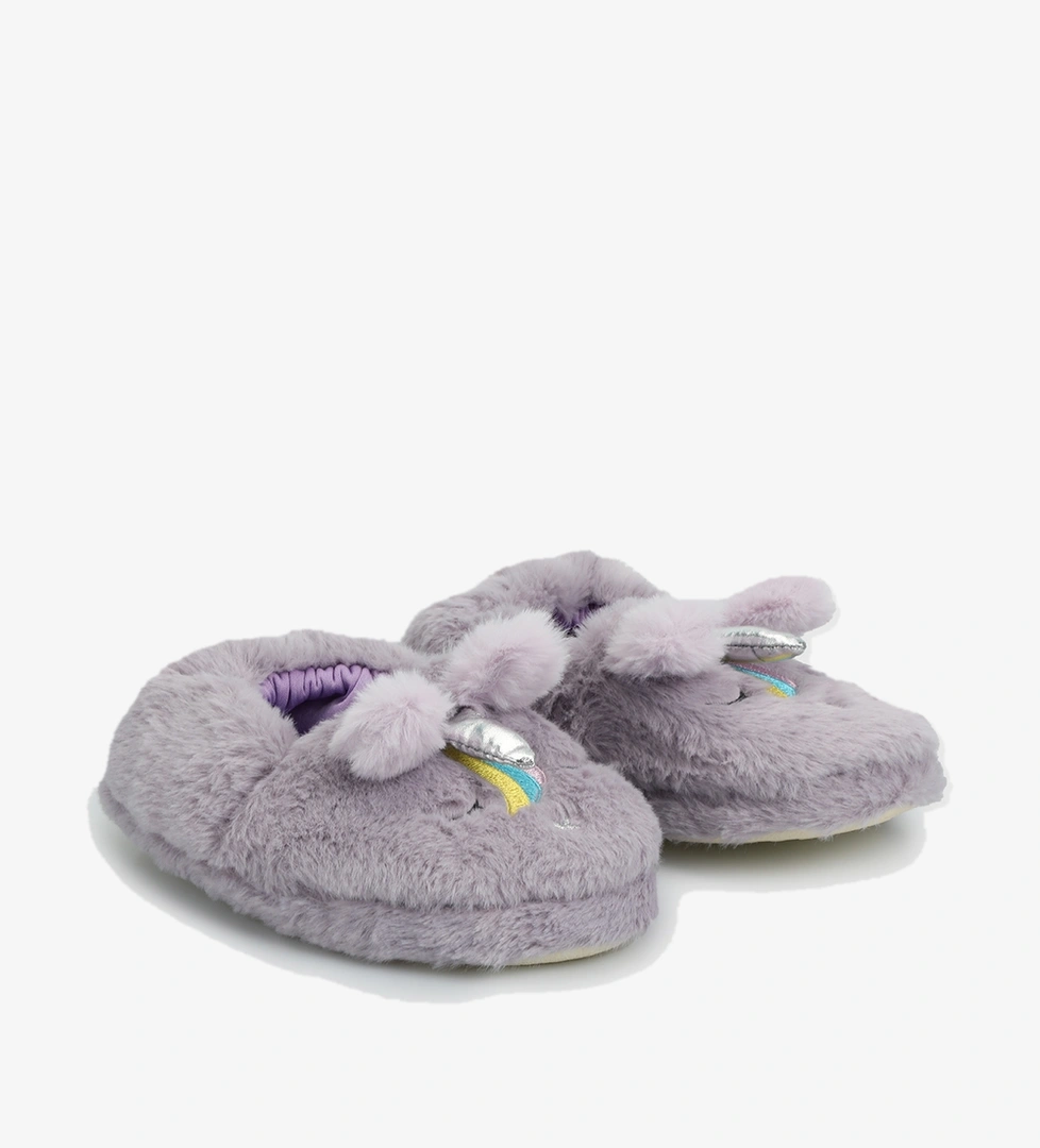 Peluche Peluche Lila Kız Çocuk Ev Terliği Sneaker | Ayakkabı Dünyası Lila - 1. görsel