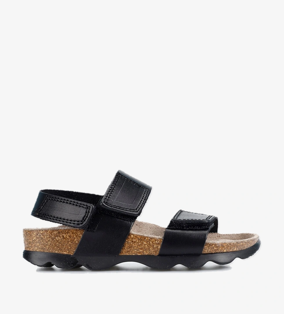 Siyah Erkek Çocuk Düz Sandalet - Görsel 1