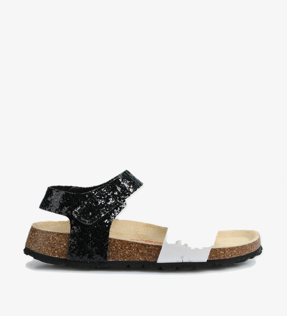 Siyah Kız Çocuk Düz Sandalet - Görsel 1