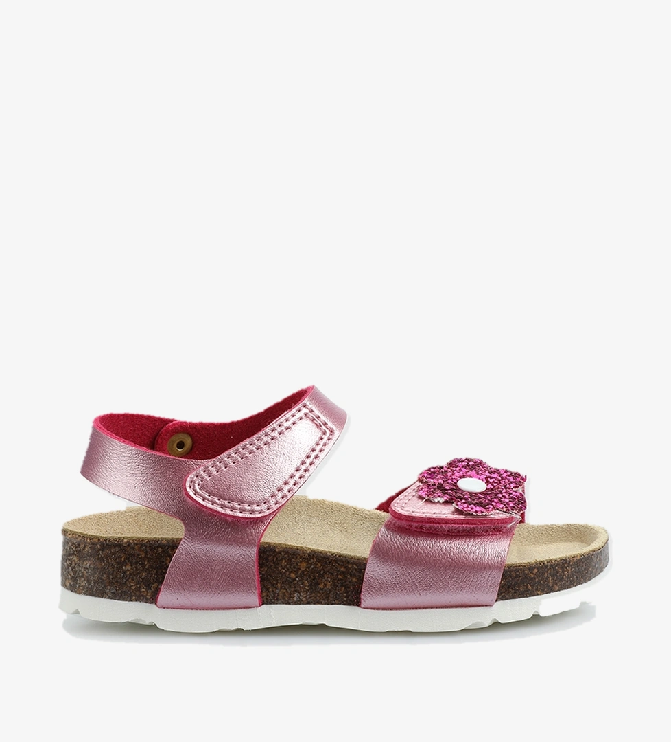 Pembe Kız Çocuk Düz Sandalet - Görsel 1