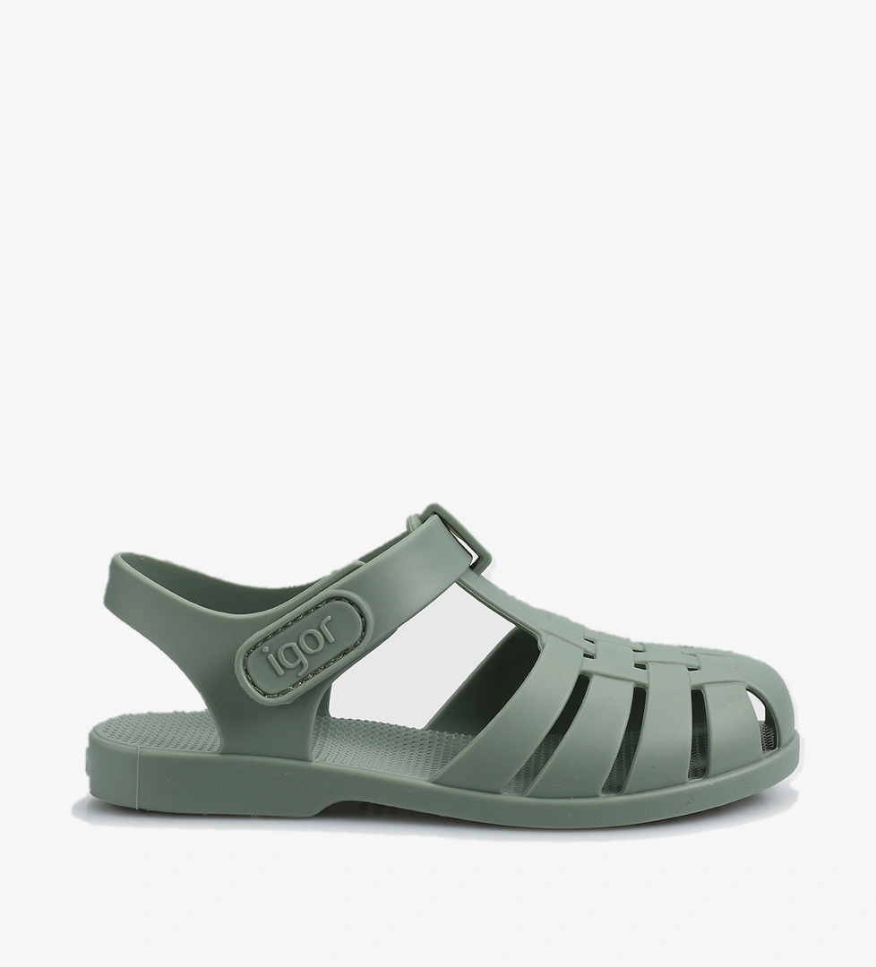 Yeşil Erkek Çocuk Düz Sandalet - Görsel 1