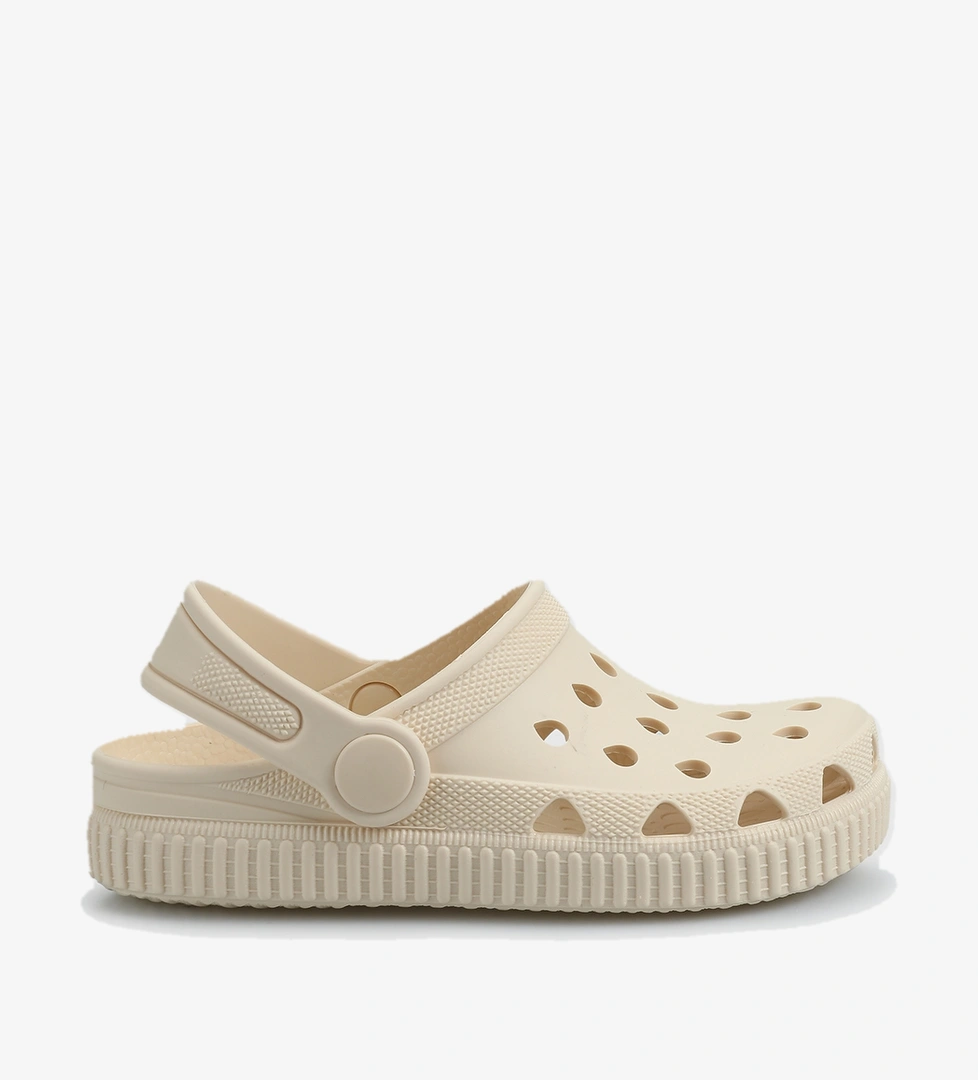 Krem Düz Sandalet - Görsel 1