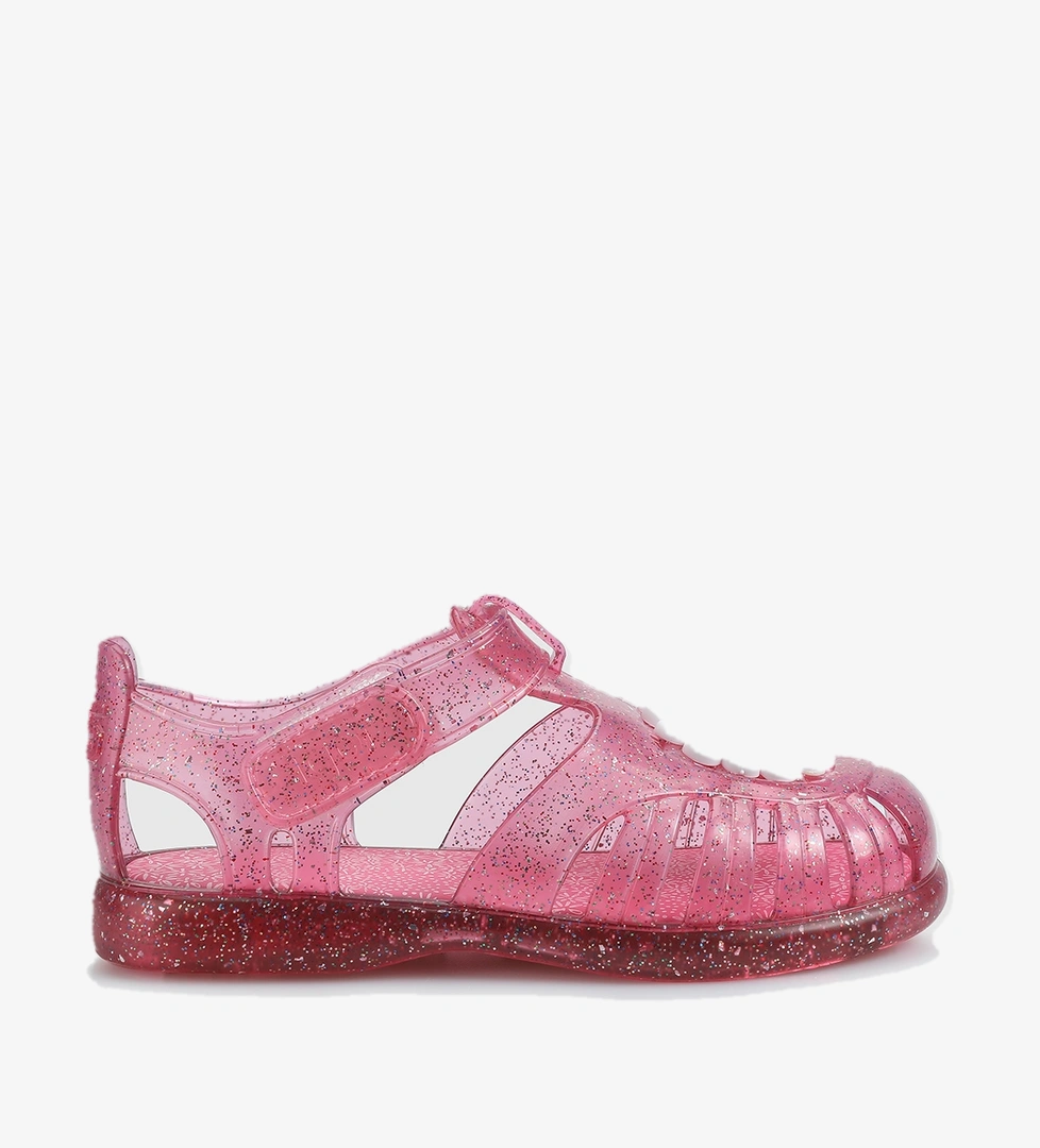 Fuşya Kız Çocuk Düz Sandalet - Görsel 1