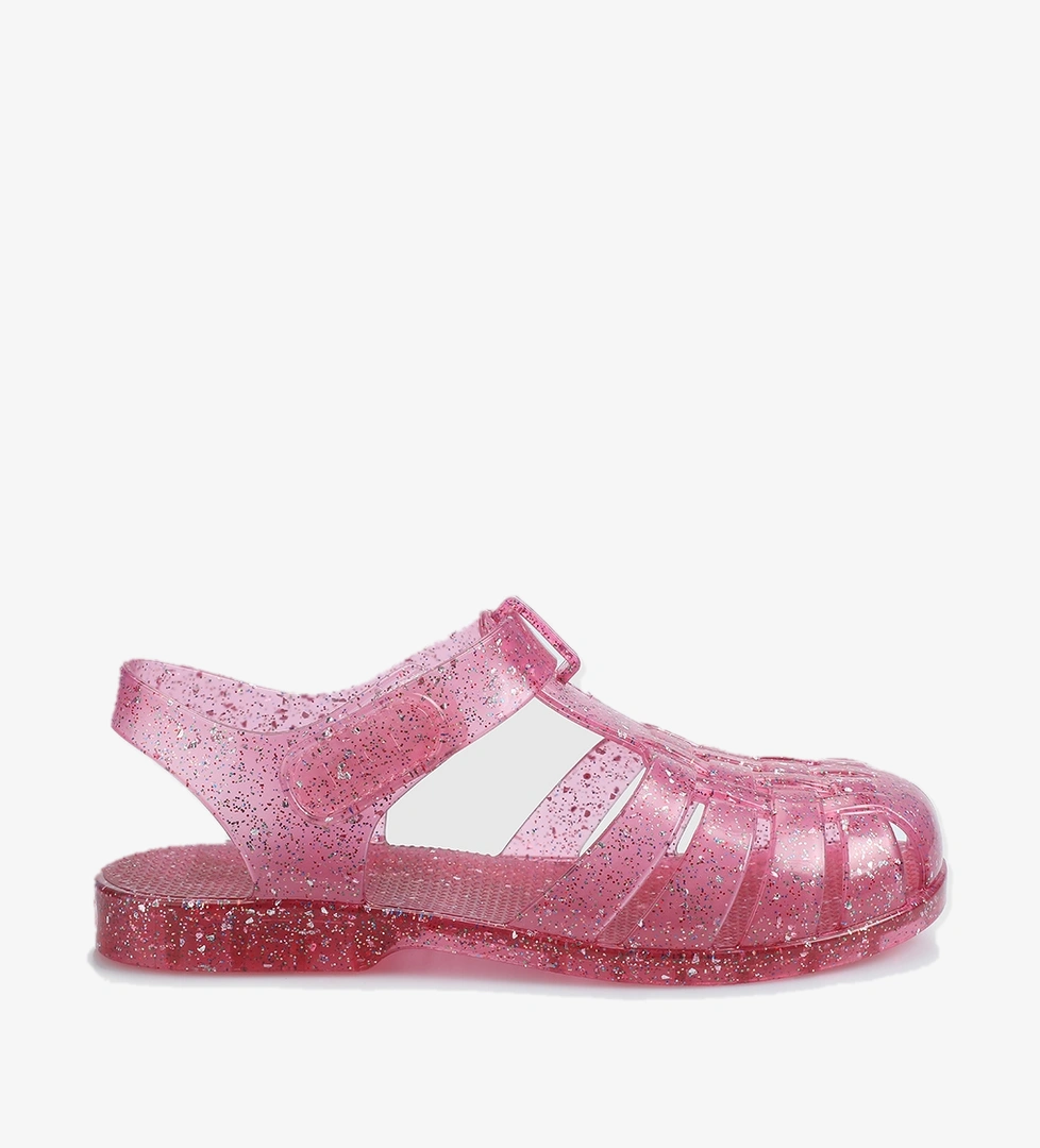 Fuşya Kız Çocuk Düz Sandalet - Görsel 1