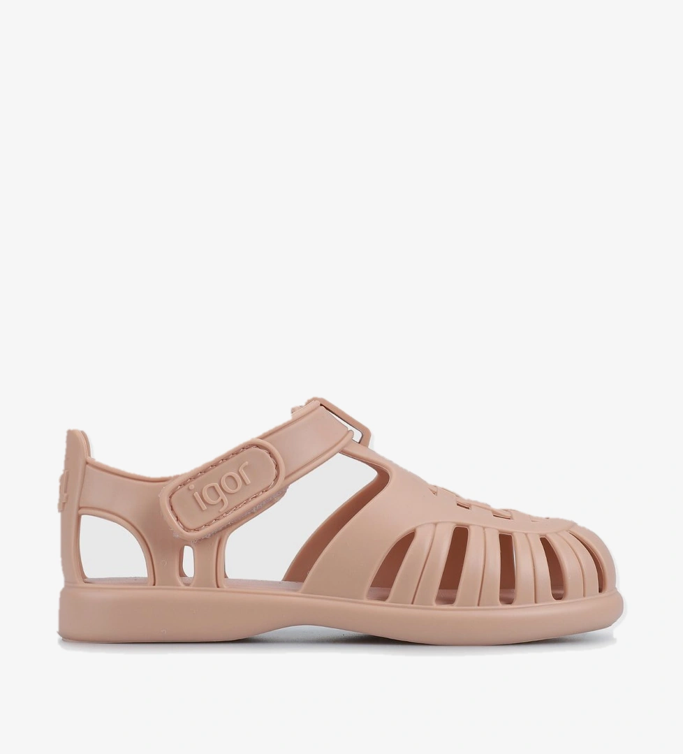 Bej Düz Sandalet - Görsel 1