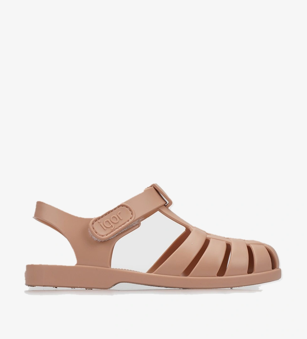 Bej Düz Sandalet - Görsel 1