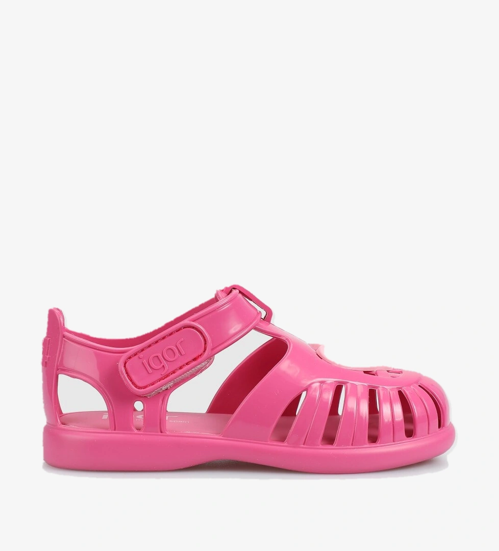 Fuşya Kız Çocuk Düz Sandalet - Görsel 1