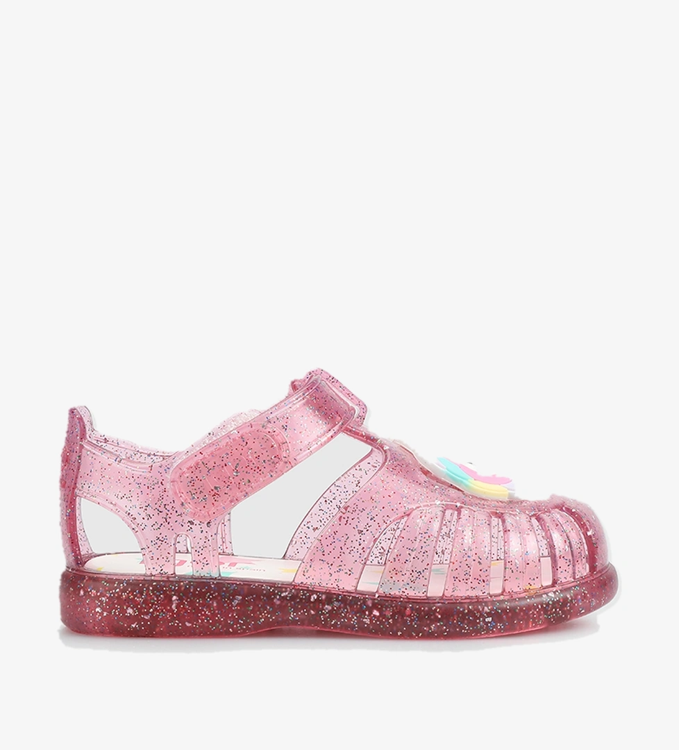 Fuşya Düz Sandalet - Görsel 1