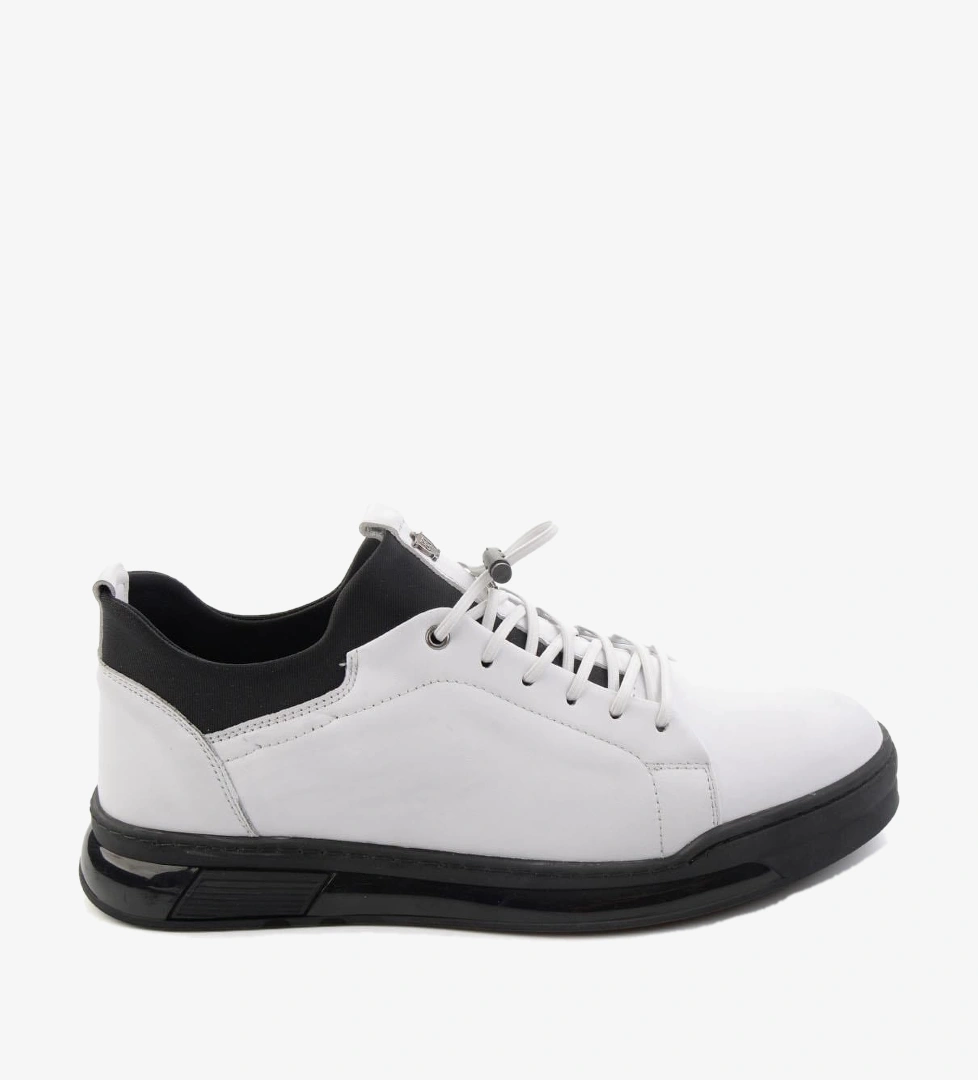 Beyaz Hakiki Deri Erkek Sneaker E01080228543