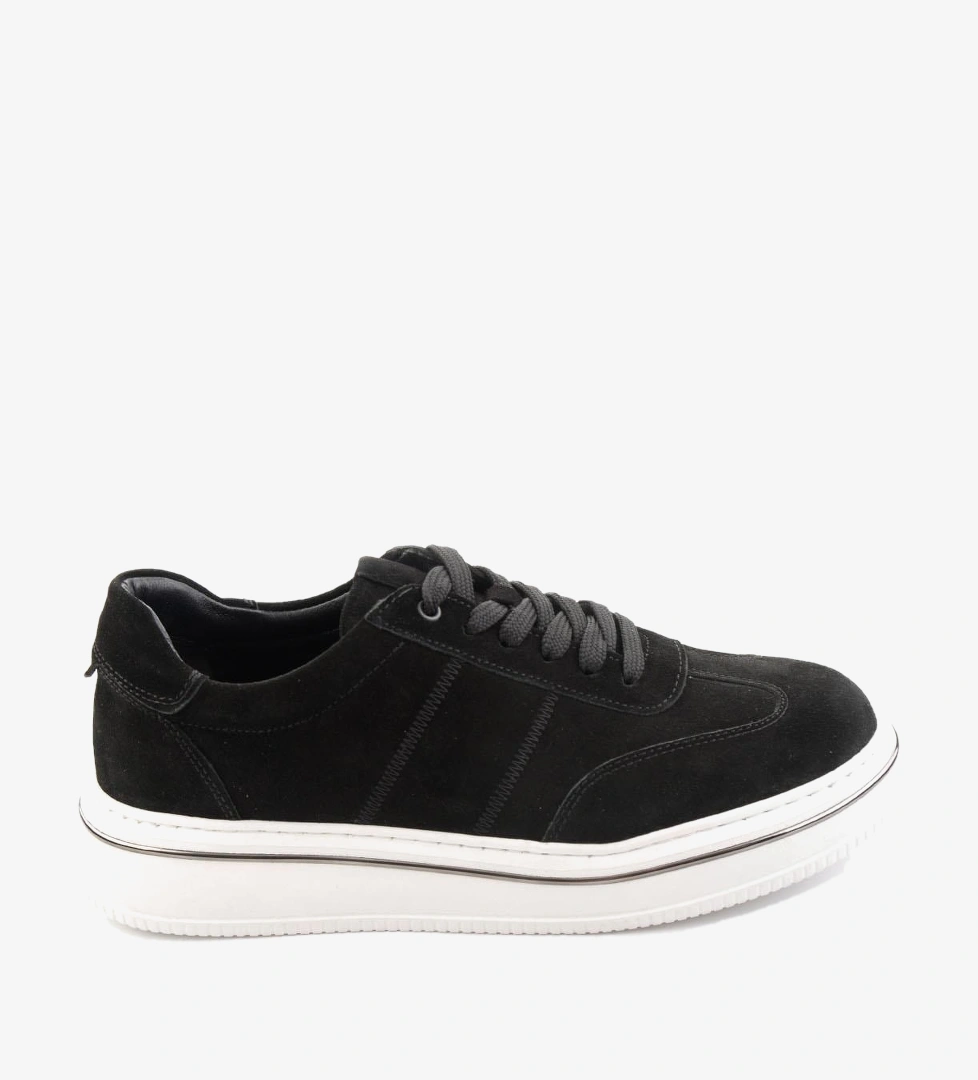 Siyah Hakiki Deri Erkek Sneaker E01089006202