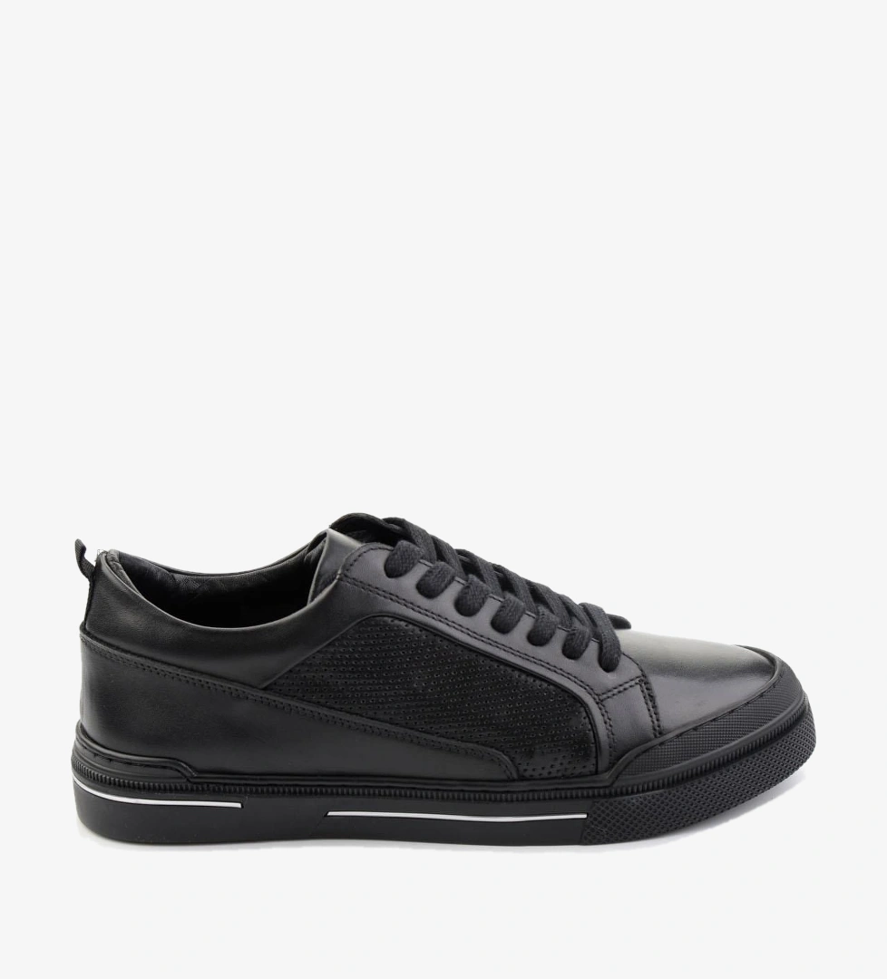 Siyah Hakiki Deri Erkek Sneaker E01549000303