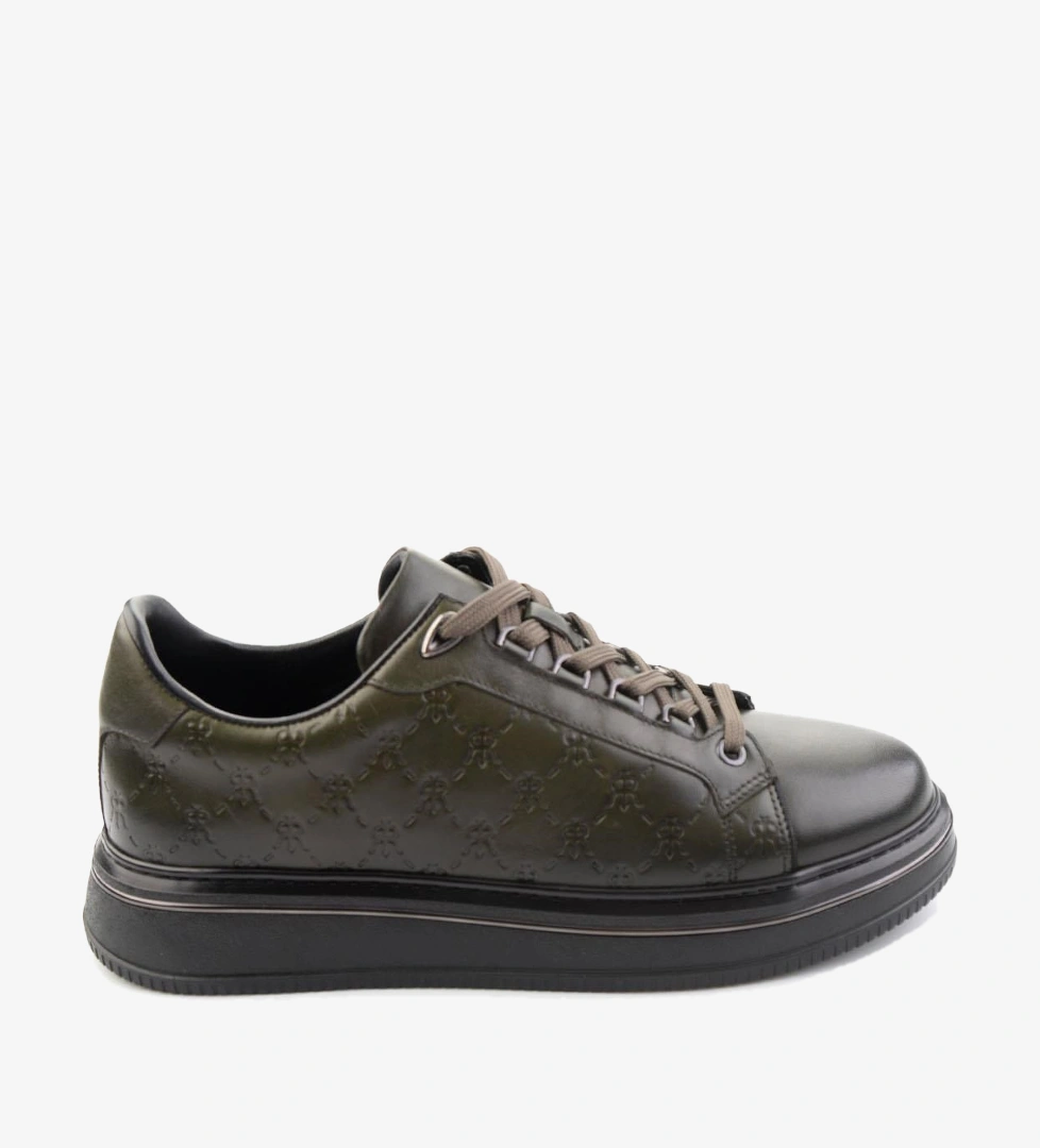 Haki Hakiki Deri Erkek Sneaker E01398023103