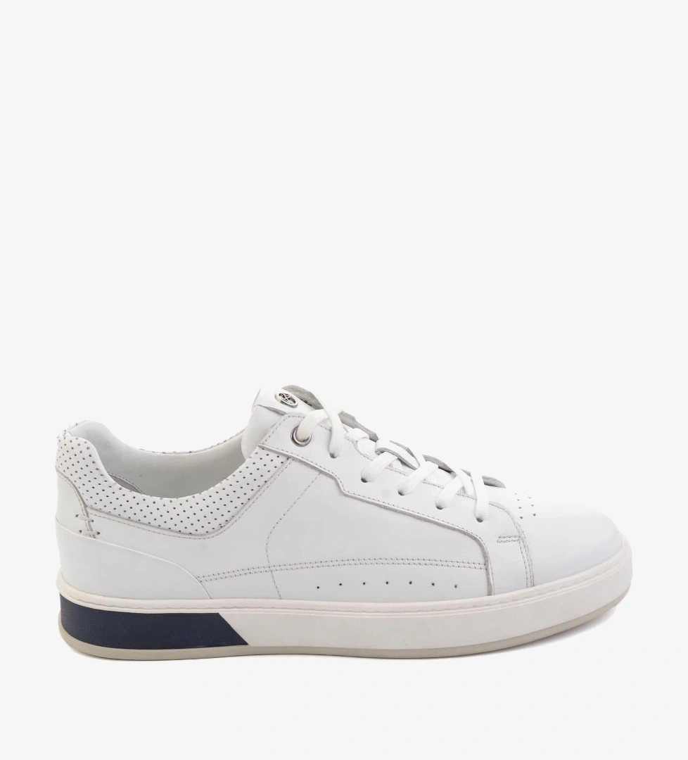 Beyaz Hakiki Deri Erkek Sneaker E01398008743