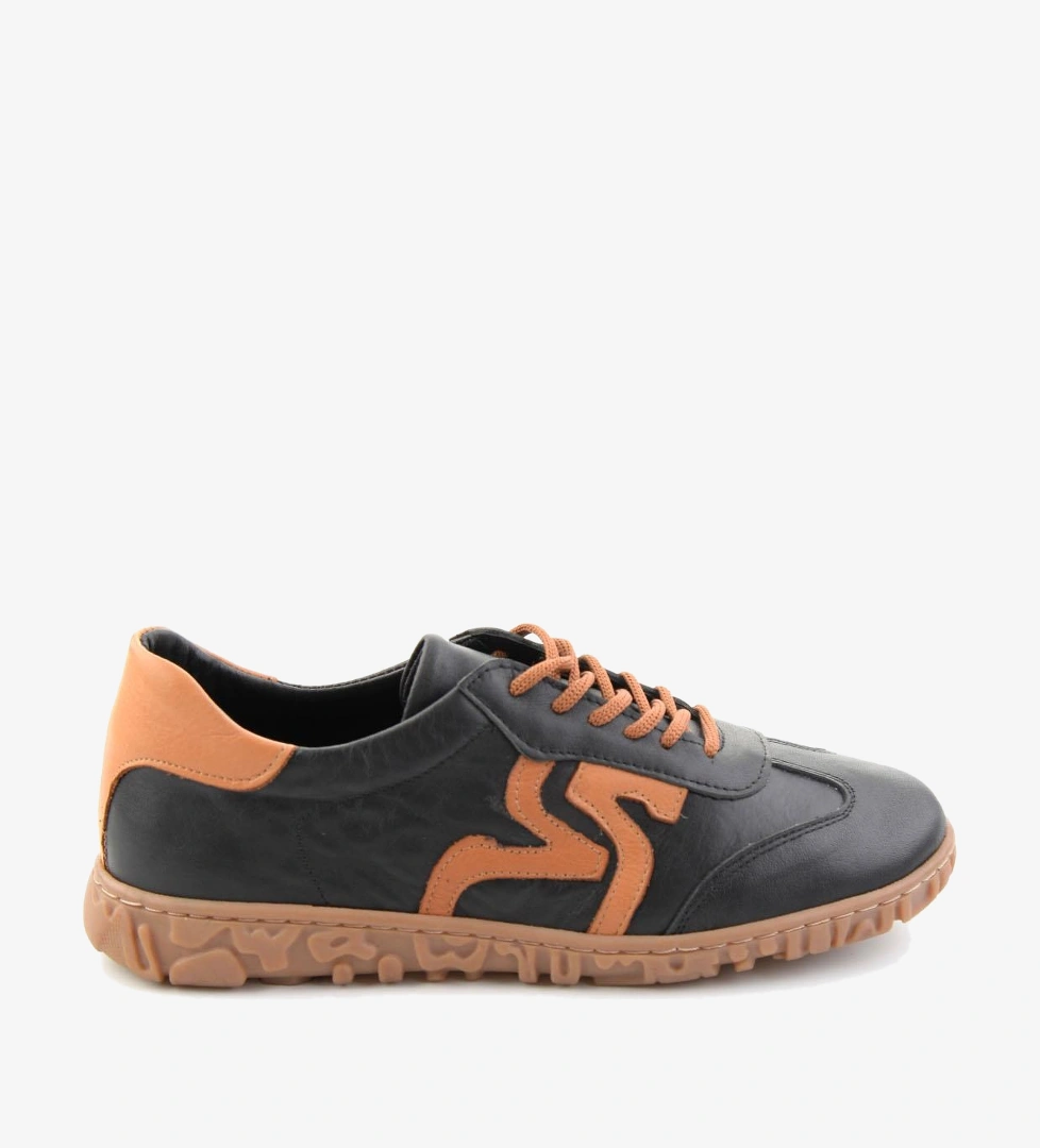 Siyah Hakiki Deri Kadın Sneaker K01753005703