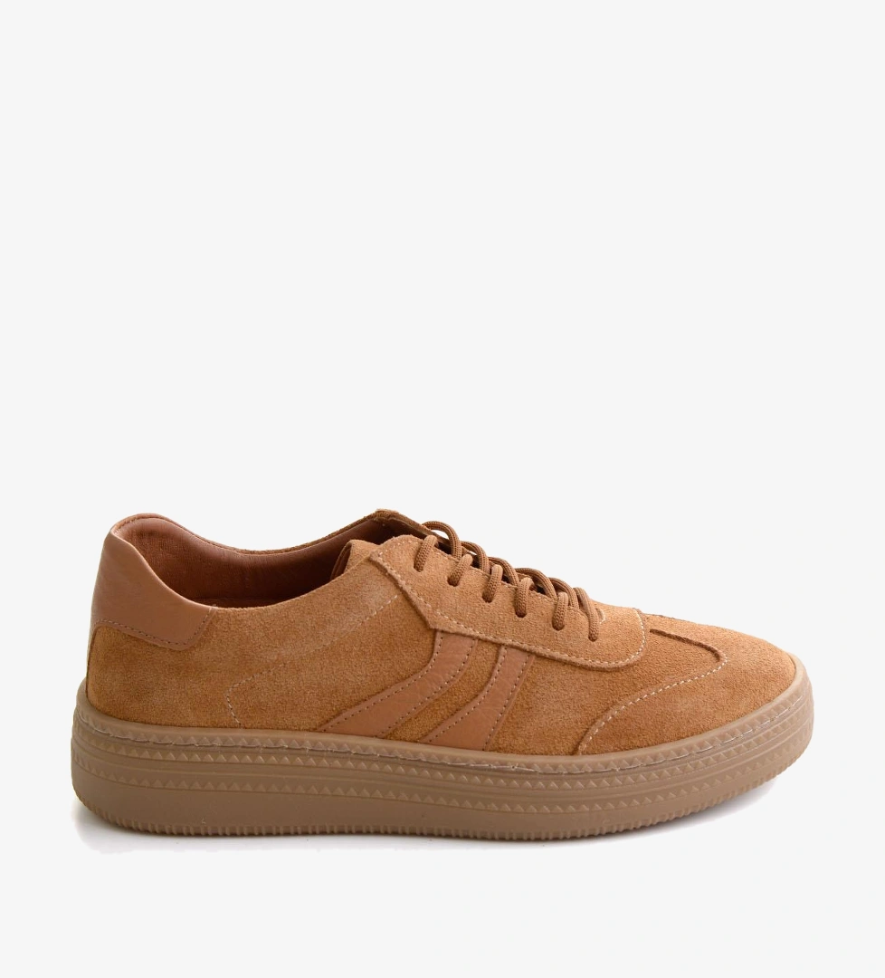 Taba Süet Hakiki Deri Kadın Sneaker K01753222202