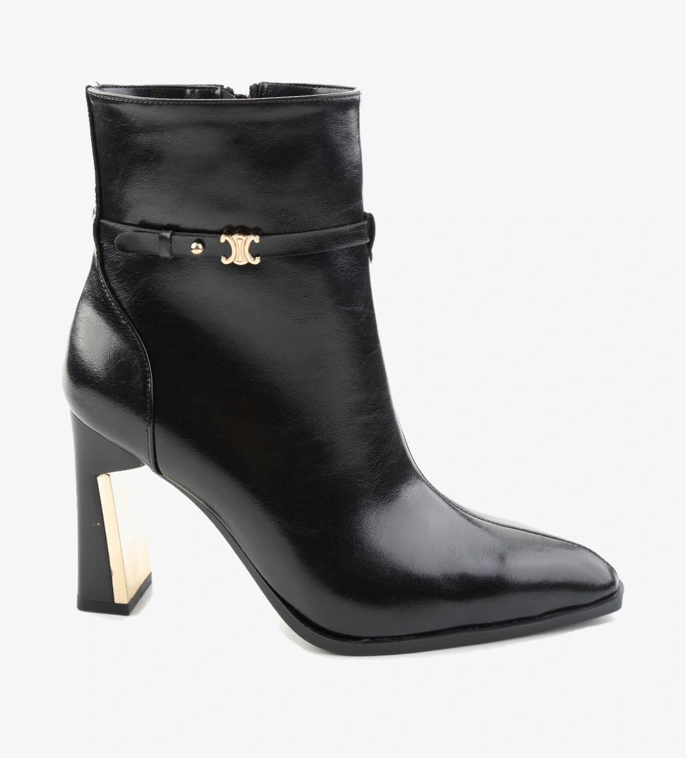 Siyah Kırışık Kadın Bot & Bootie K02565022542
