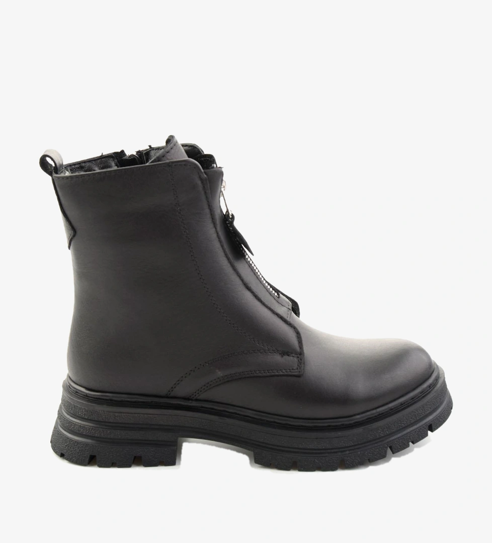Siyah Hakiki Deri Kadın Bot & Bootie K02462089903