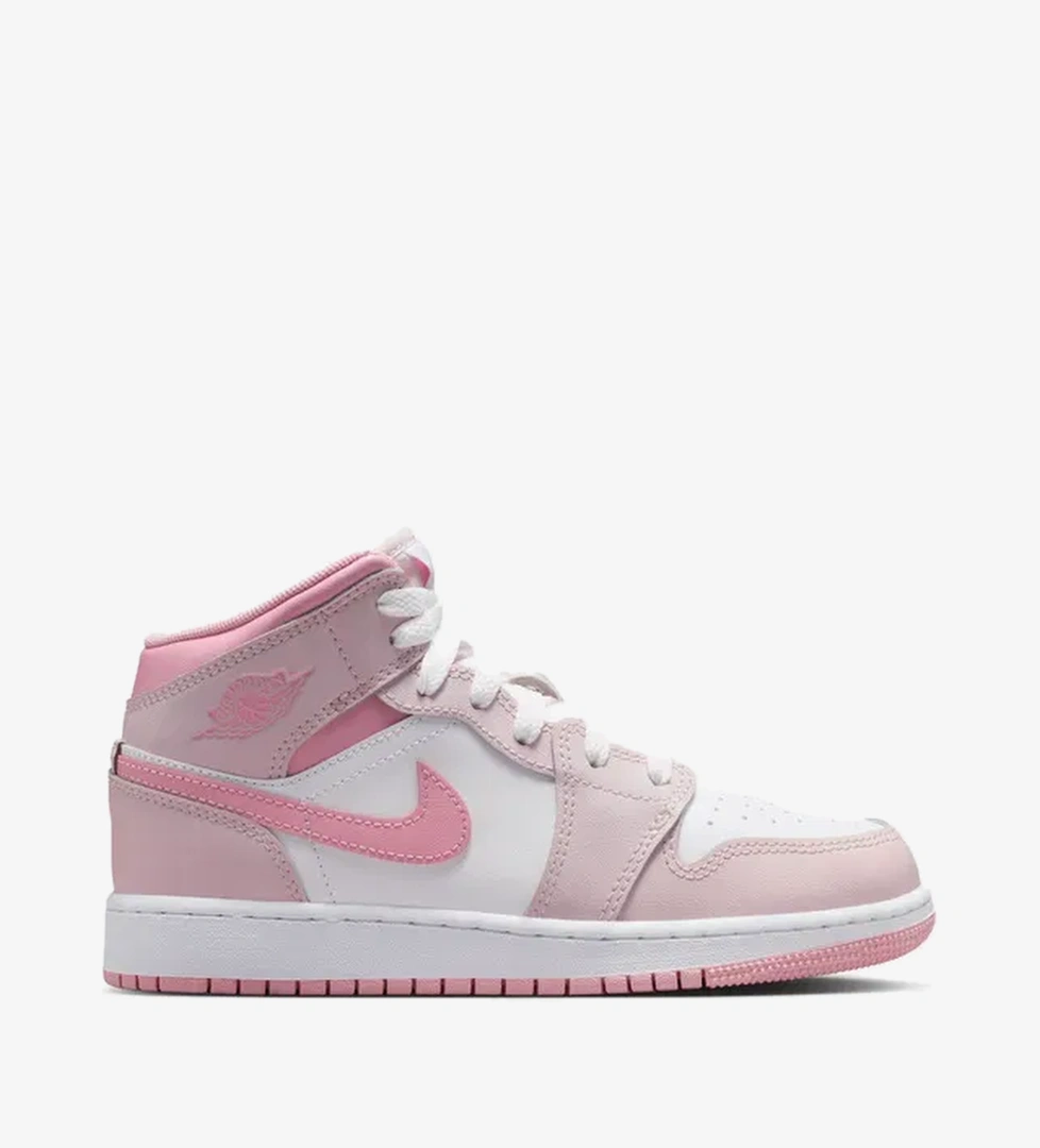 Nike Nike Pembe Air Jordan 1 Mid SS25 (GS) Spor Ayakkabı Sneaker | Barçın Pembe - 1. görsel