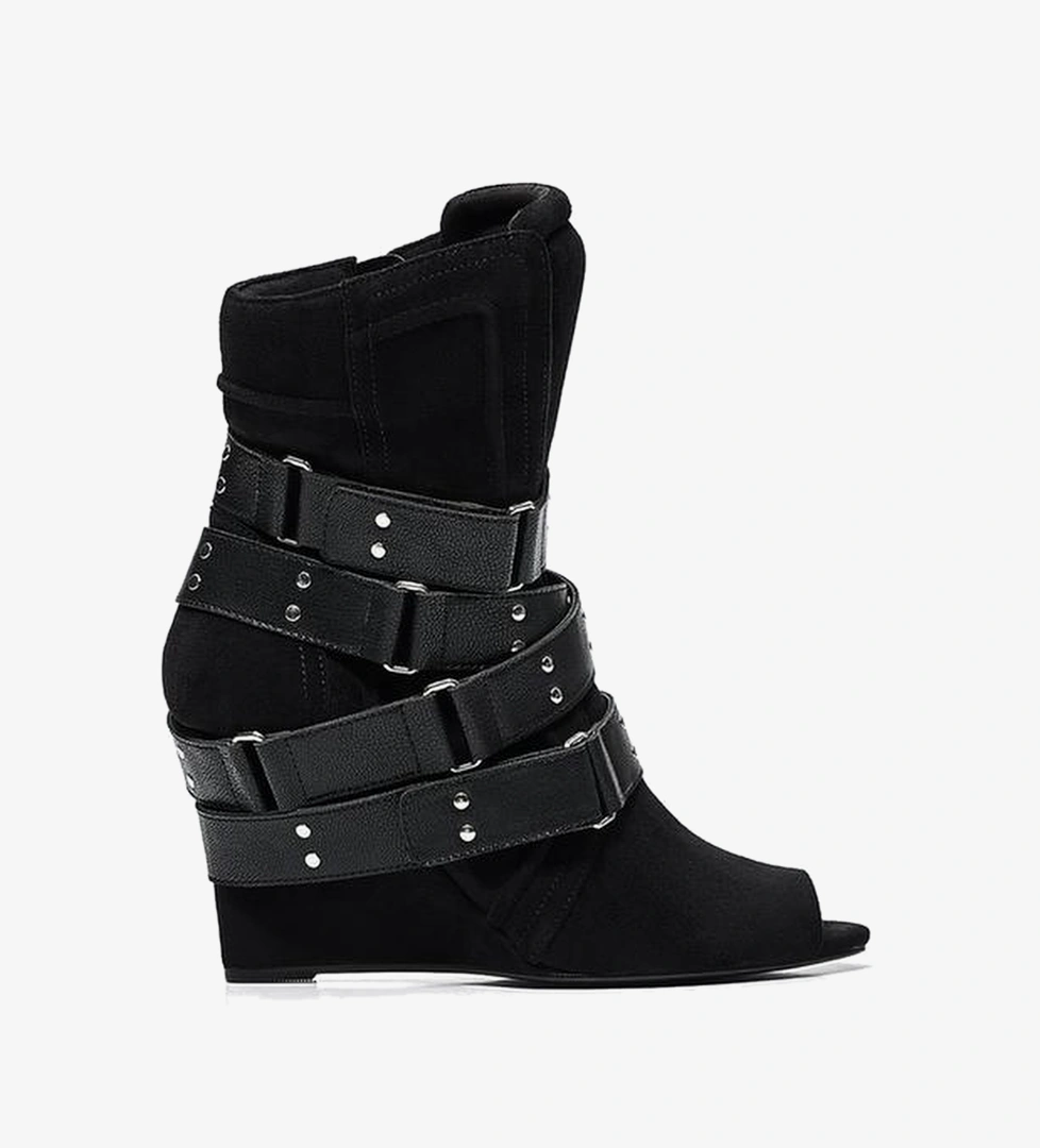 Peep Toe Dolgu Topuklu Bot