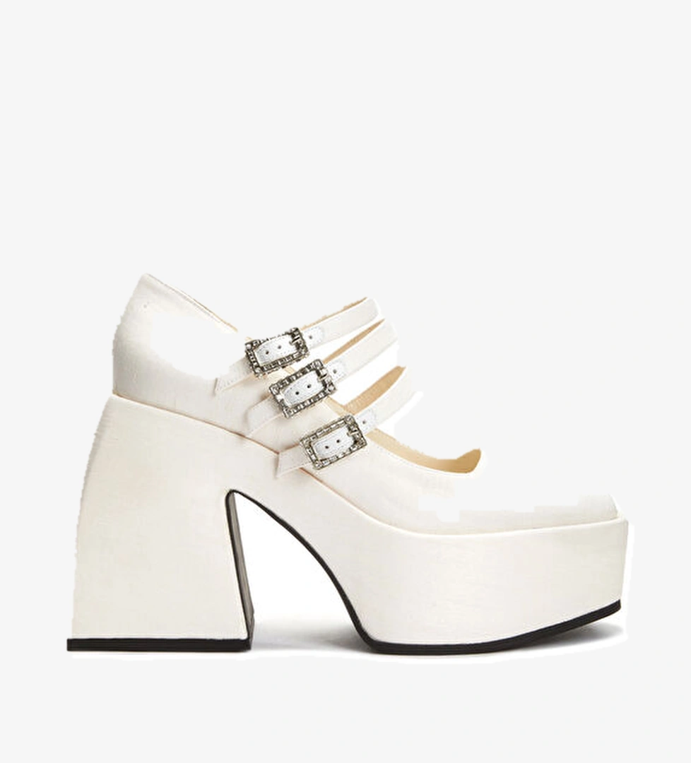 Beyaz Topuklu Ayakkabı - Görsel 1