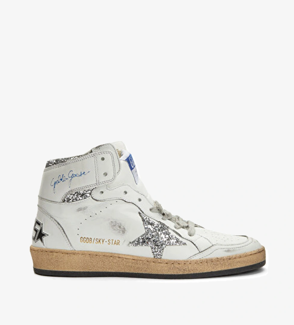 Sky Star Silver Beyaz Kadın Deri Sneaker - Görsel 1