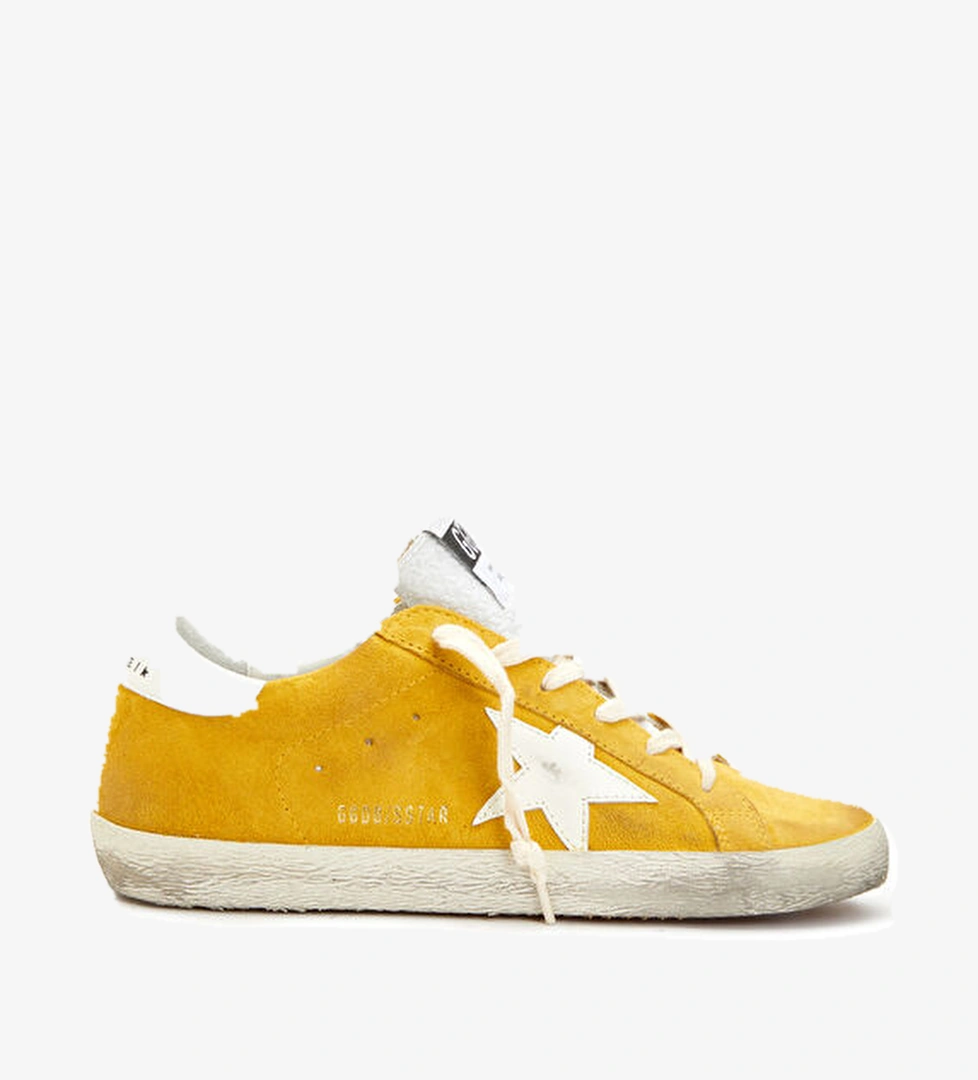 Golden Goose Sarı Eskitme Dokulu Kadın Deri Sneaker model görseli