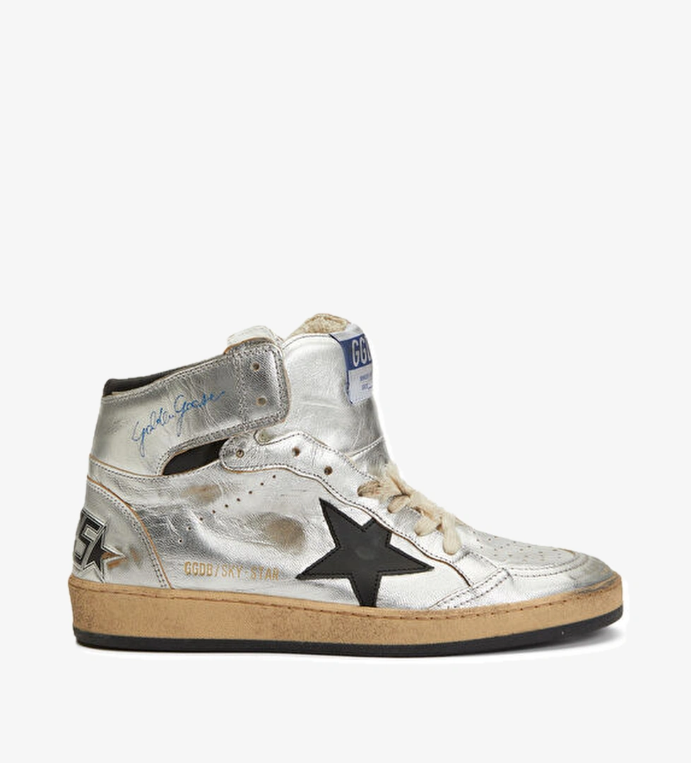 Golden Goose Silver Baskılı Logolu Kadın Deri Sneaker model görseli