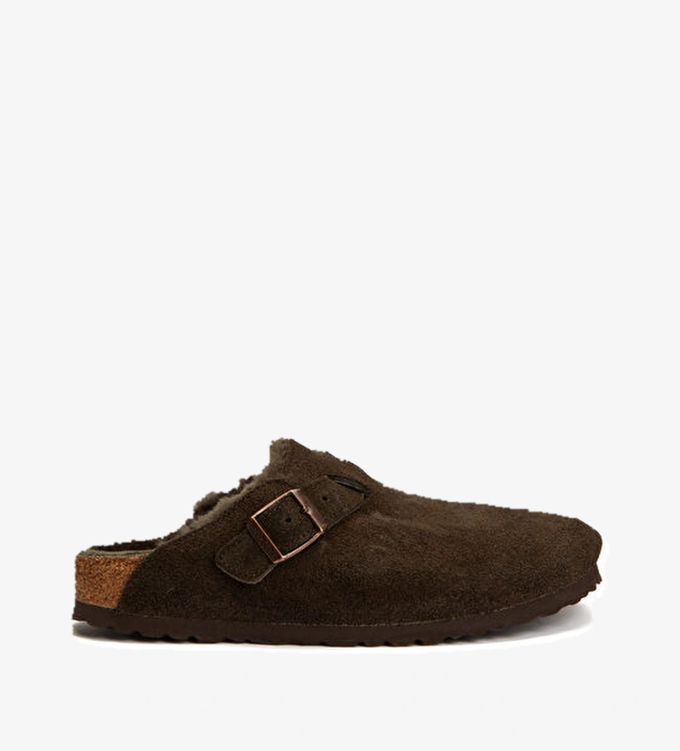 Buckley Shearling Kahverengi Kadın Süet Terlik - Görsel 1