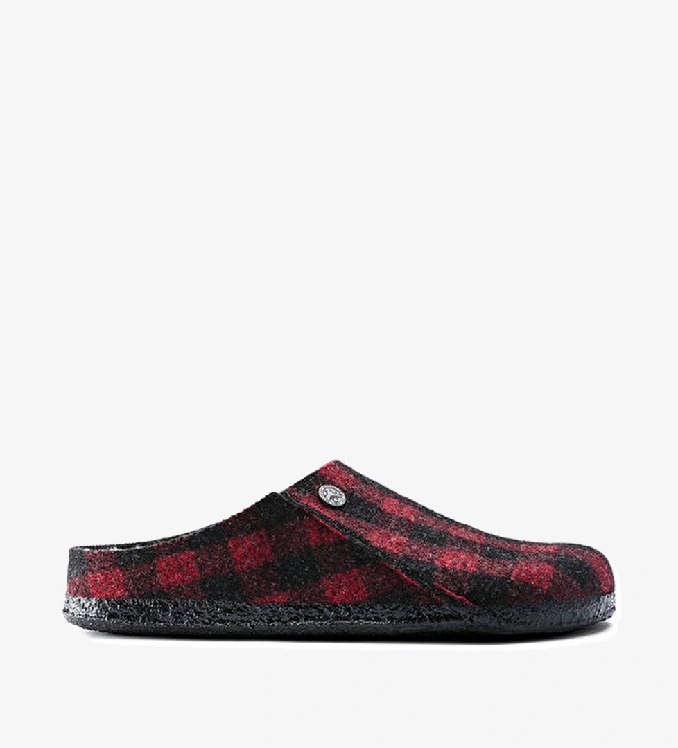Birkenstock Zermatt Siyah Kırmızı Ekose Desenli Kadın Terlik model görseli