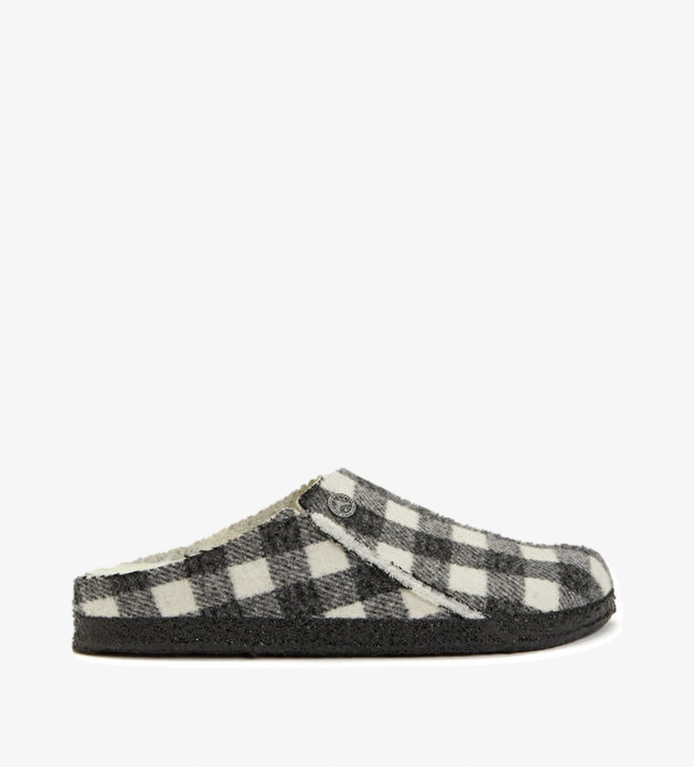 Birkenstock Zermatt Shearling Siyah Beyaz Ekoseli Kadın Terlik model görseli