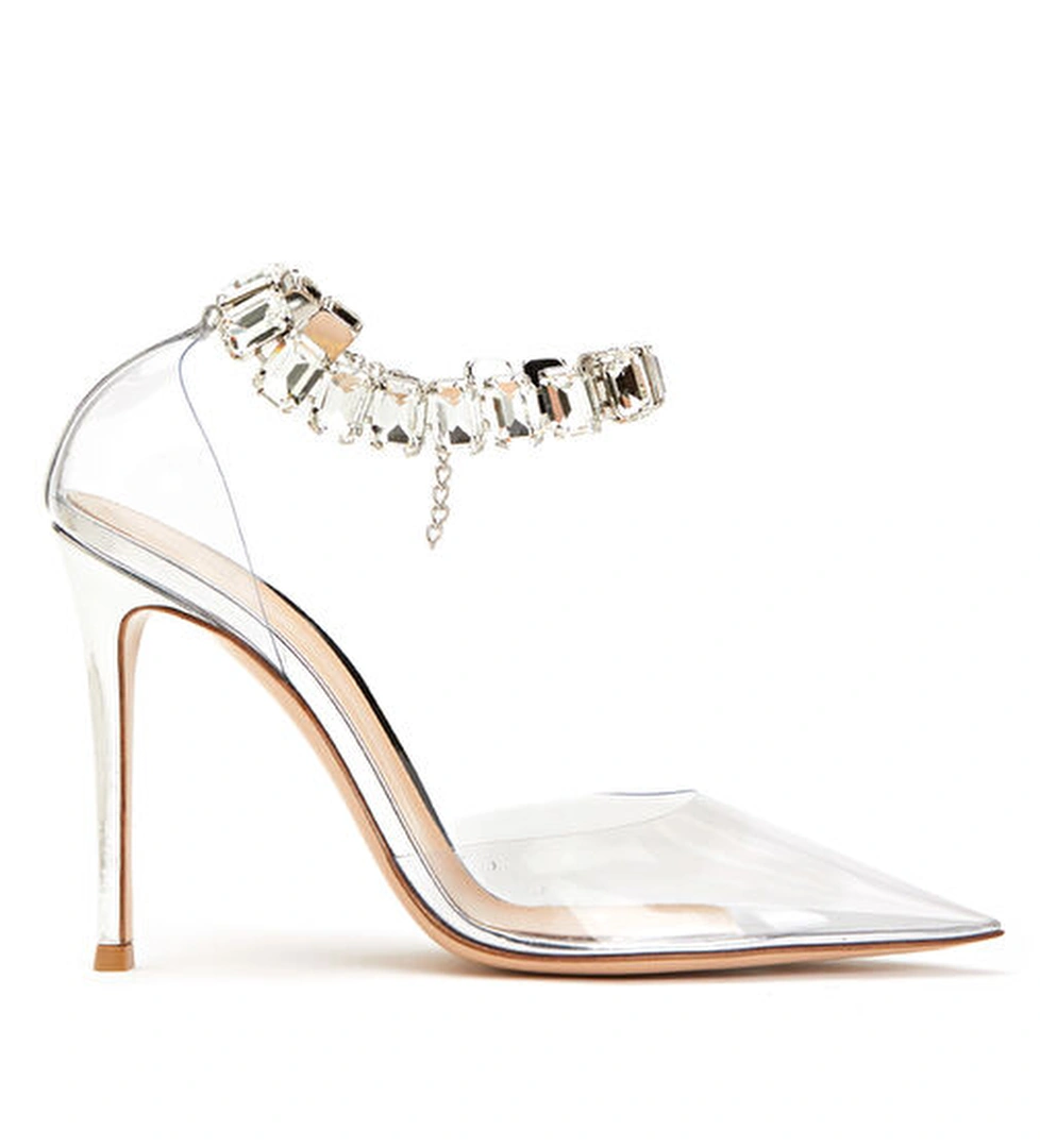 Gianvito Rossi Şeffaf Taşlı Stiletto model görseli
