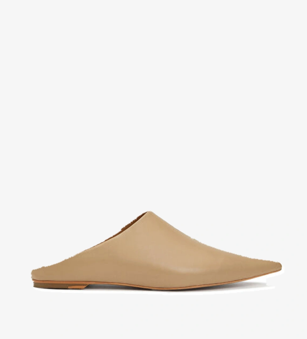 Bej Kadın Deri Terlik - Görsel 1