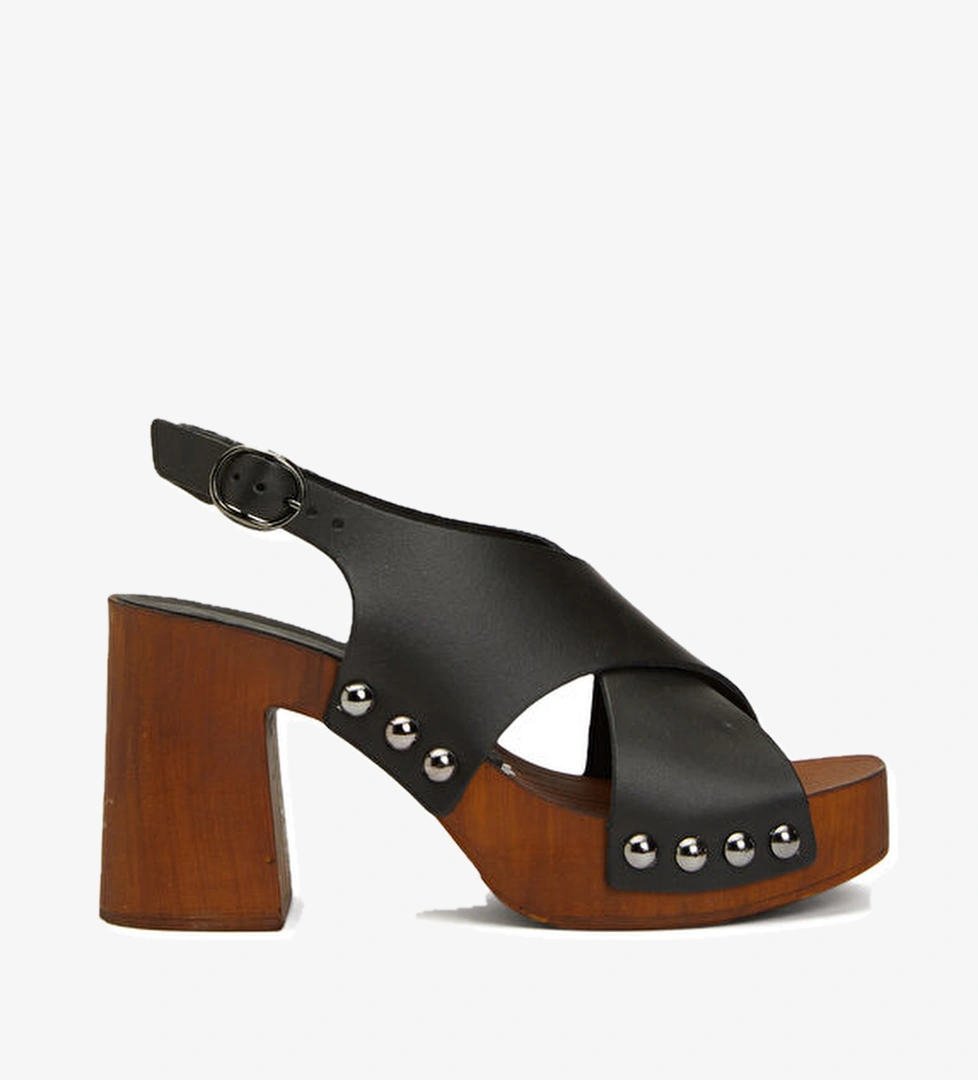 Network Siyah Kadın Süet Sandalet model görseli