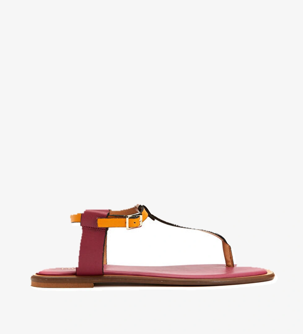 Divarese Pembe Kadın Deri Sandalet model görseli