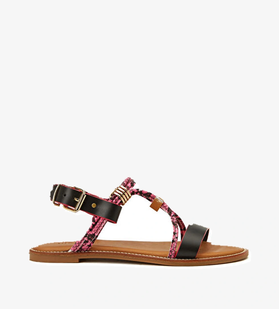 Divarese Divarese Pembe Siyah Siyah Pembe Kadın Deri Sandalet Sandalet & Terlik | Beymen Pembe Siyah - 1. görsel
