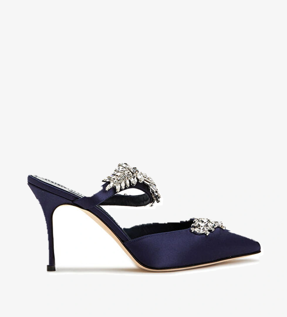 Manolo Blahnik Lurum Siyah Topuklu Gece Ayakkabısı model görseli