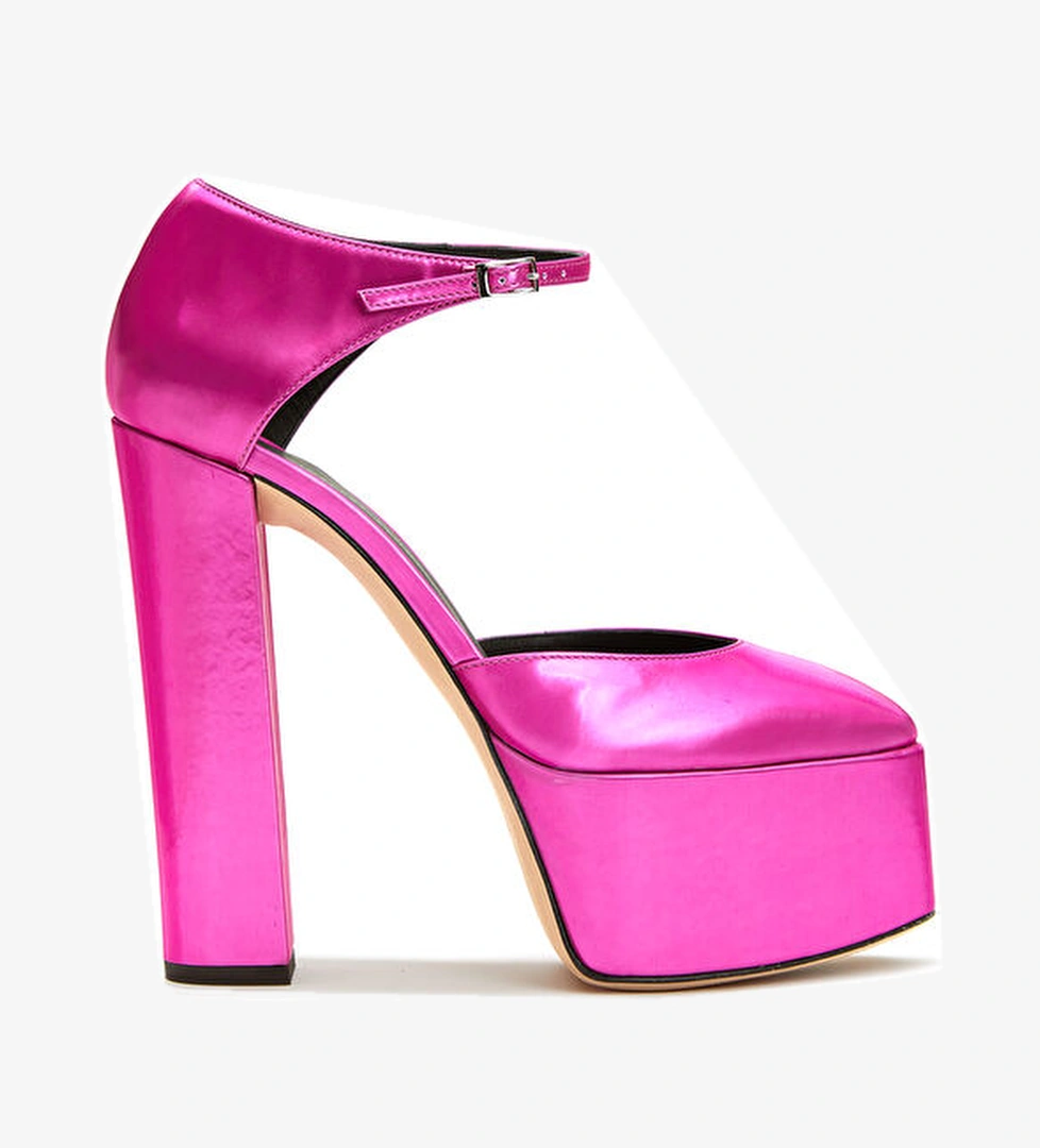 Giuseppe Zanotti Bebe Fuşya Deri Topuklu Ayakkabı model görseli