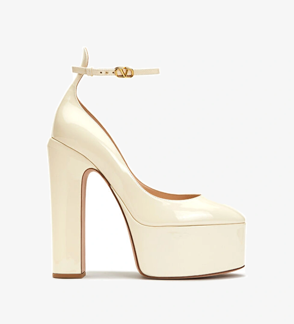 Valentino Garavani Tan-Go Krem Deri Topuklu Ayakkabı model görseli