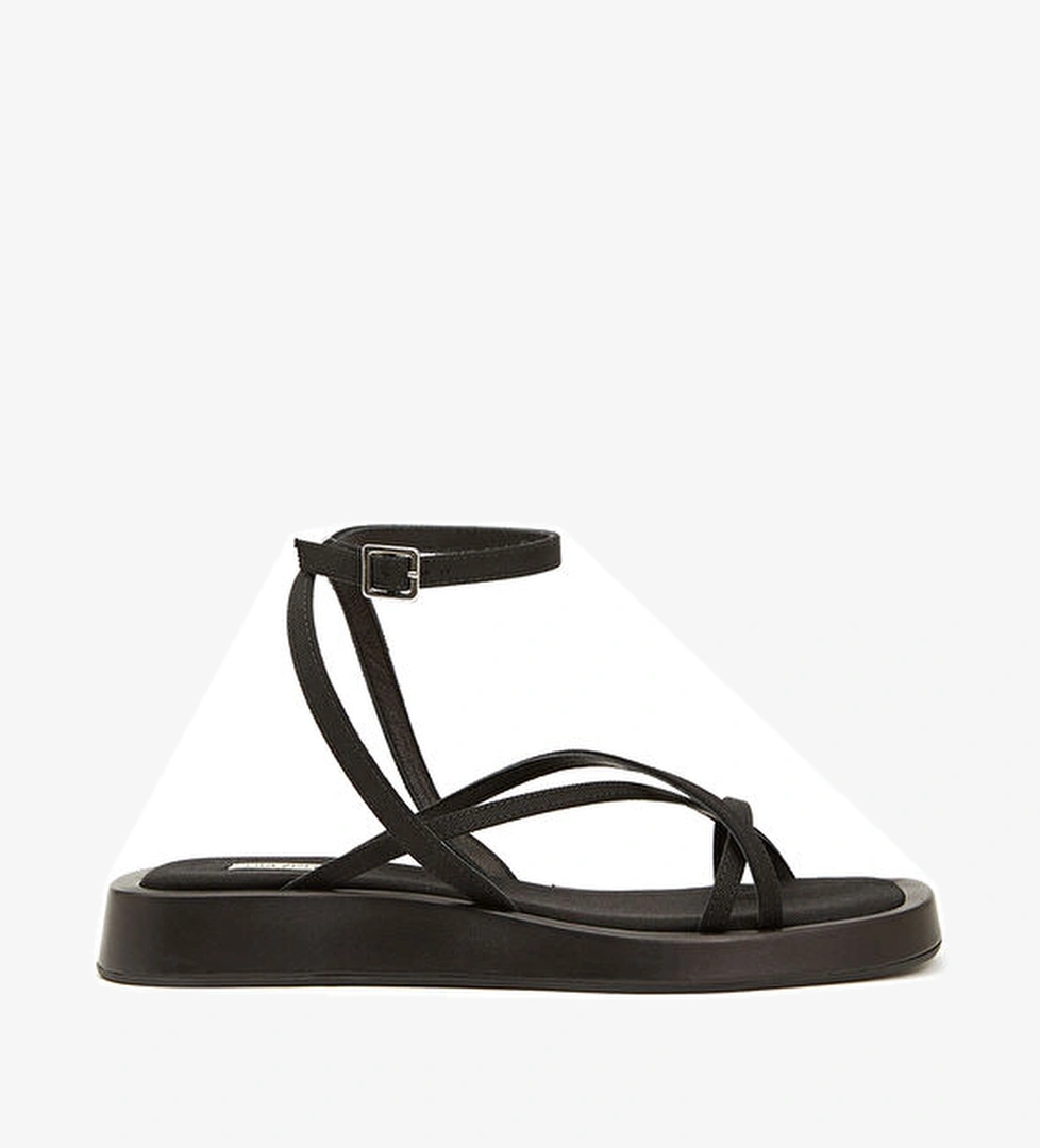 Gia Borghini Rosie 16 Siyah Kadın Deri Sandalet model görseli