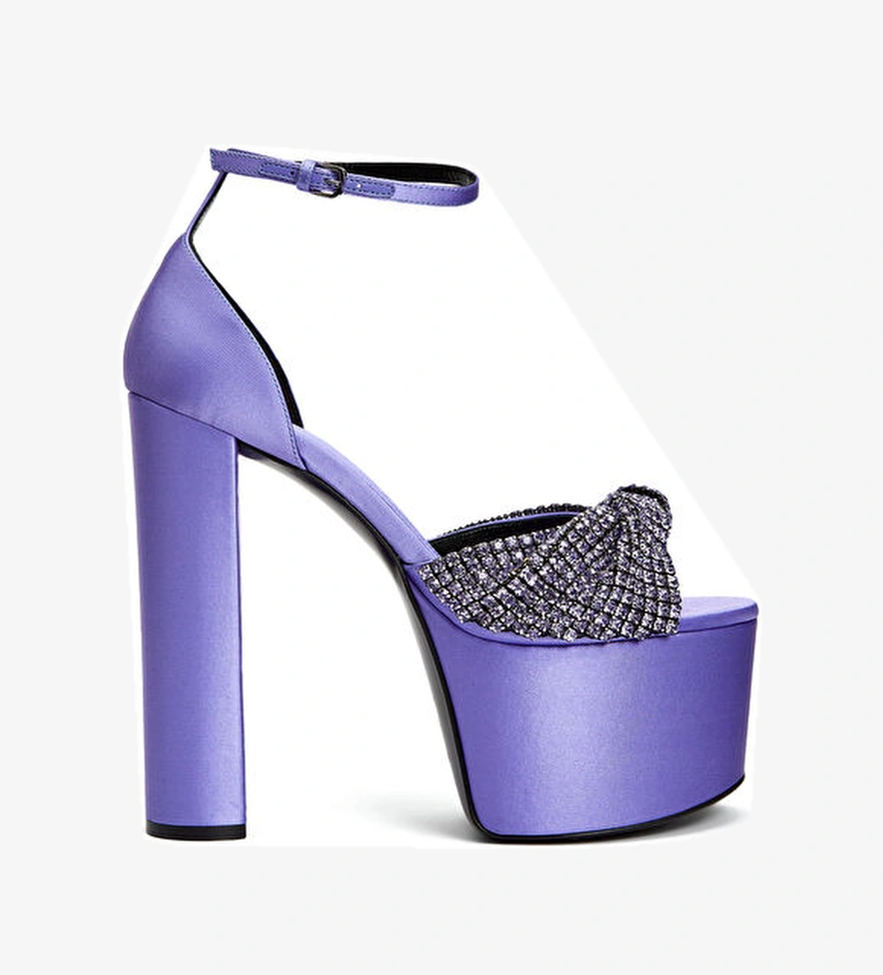 Evangelie Lila Kadın İpek Sandalet - Görsel 1