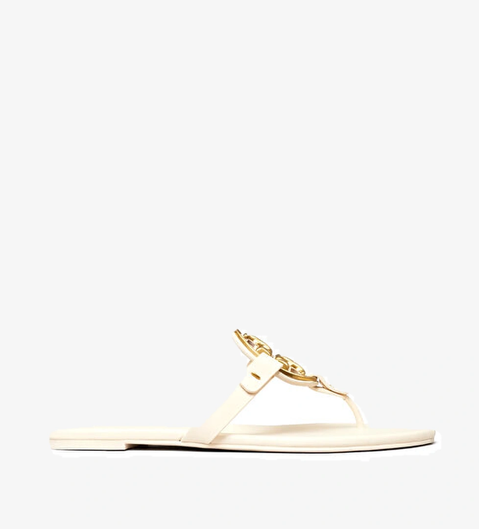 Tory Burch Krem Kadın Deri Terlik model görseli