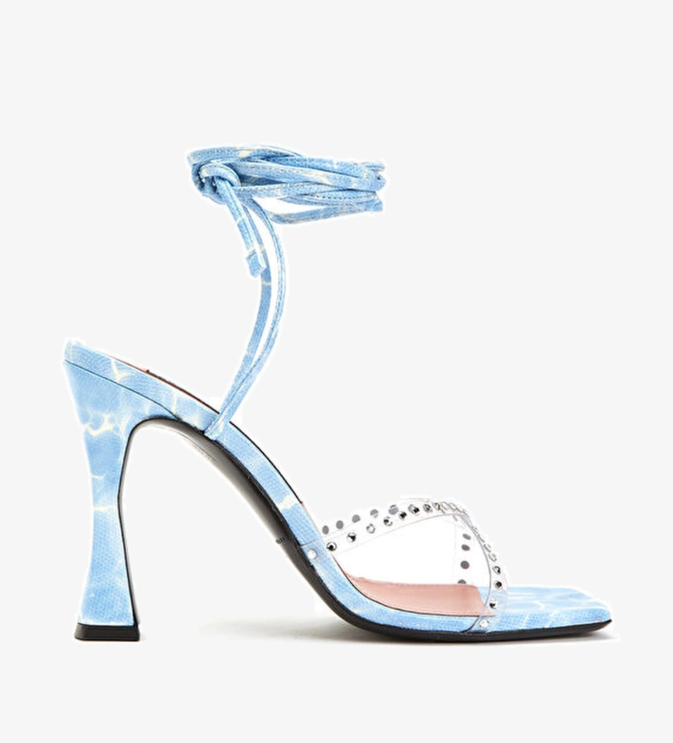 Mavi Desenli Kadın Sandalet - Görsel 1