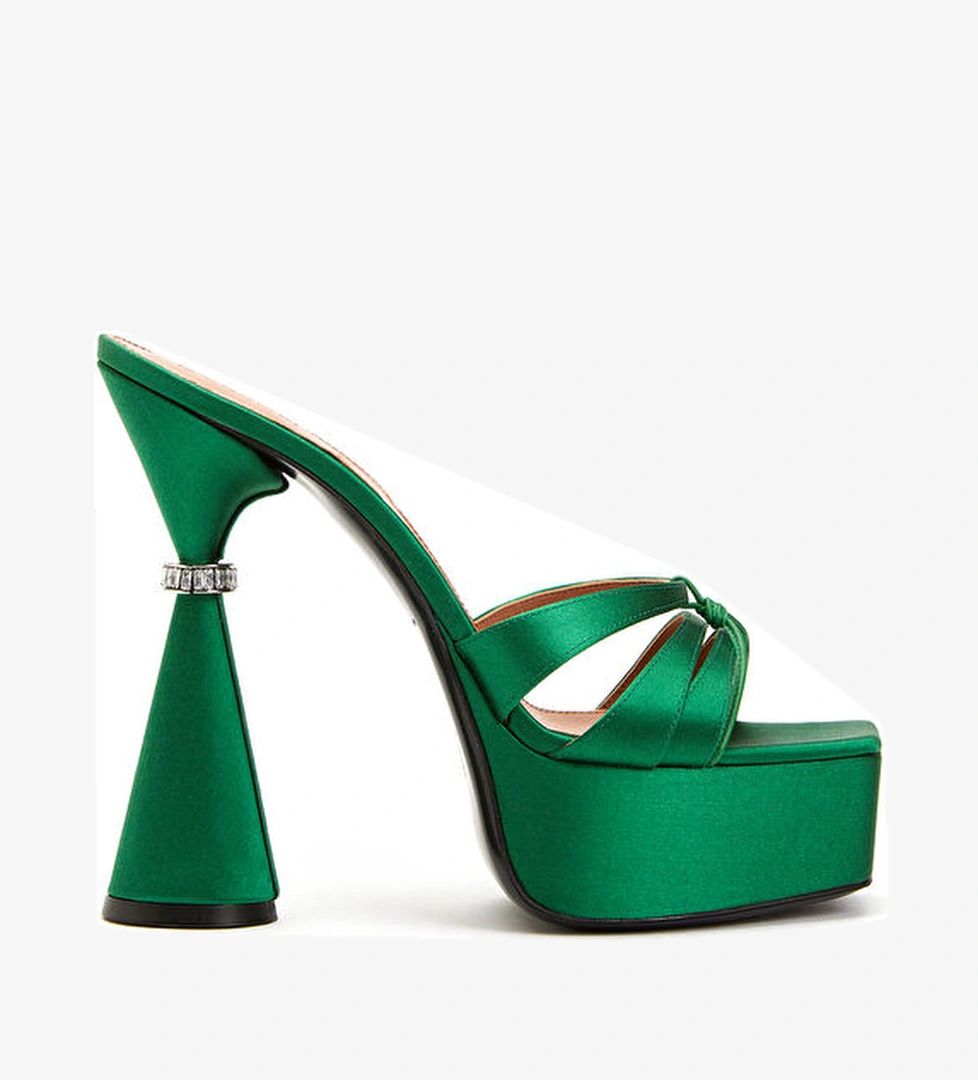 D'accori Sienna Yeşil Kadın Deri Terlik model görseli