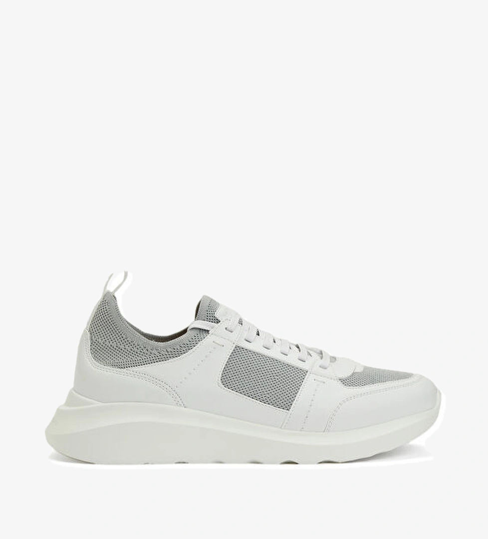 Amedeo Testoni Beyaz File Dokulu Erkek Deri Sneaker model görseli