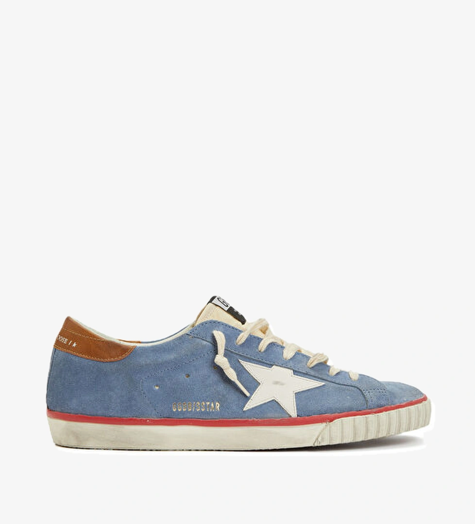 Golden Goose Super Star Mavi Erkek Deri Sneaker model görseli