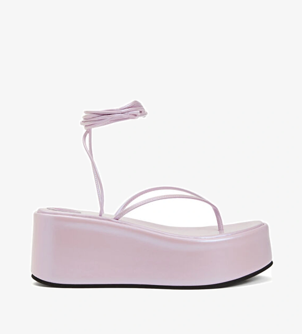 Lila Platformlu Kadın Sandalet - Görsel 1