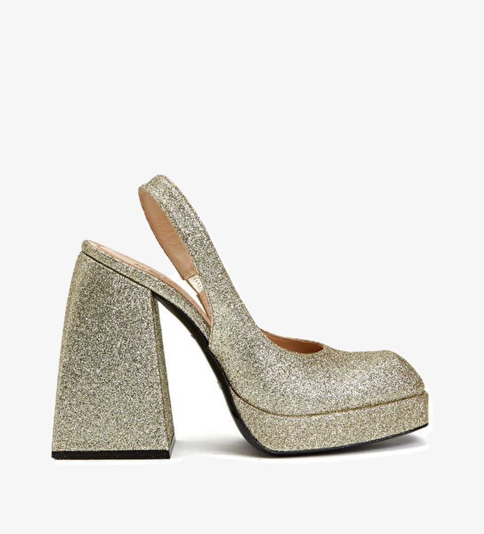 Nodaleto Gold Sim Dokulu Topuklu Ayakkabı model görseli