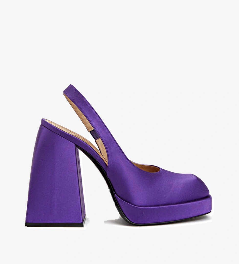 Nodaleto Mor Dokulu Topuklu Ayakkabı model görseli