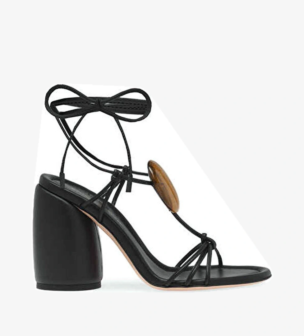 Gianvito Rossi Pedra Siyah Kadın Deri Sandalet model görseli