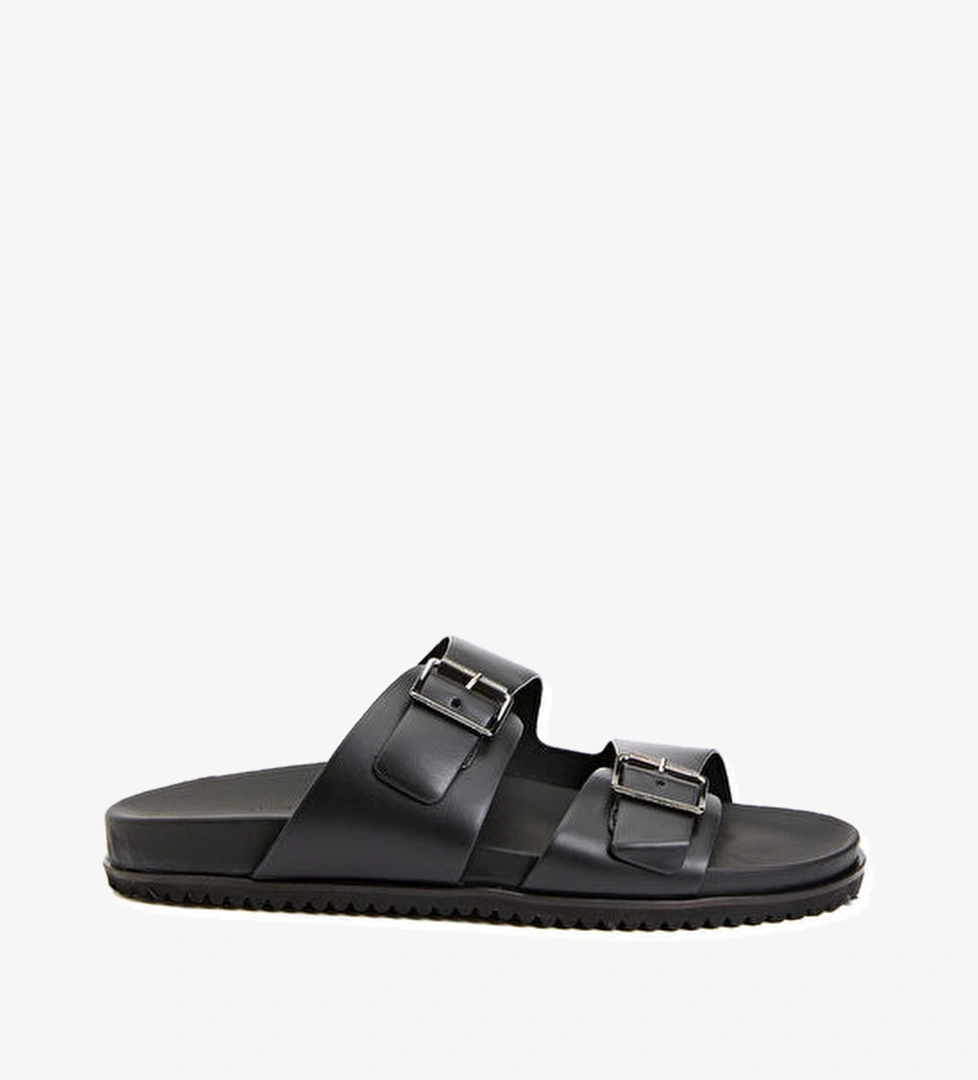 Siyah Erkek Deri Terlik - Görsel 1